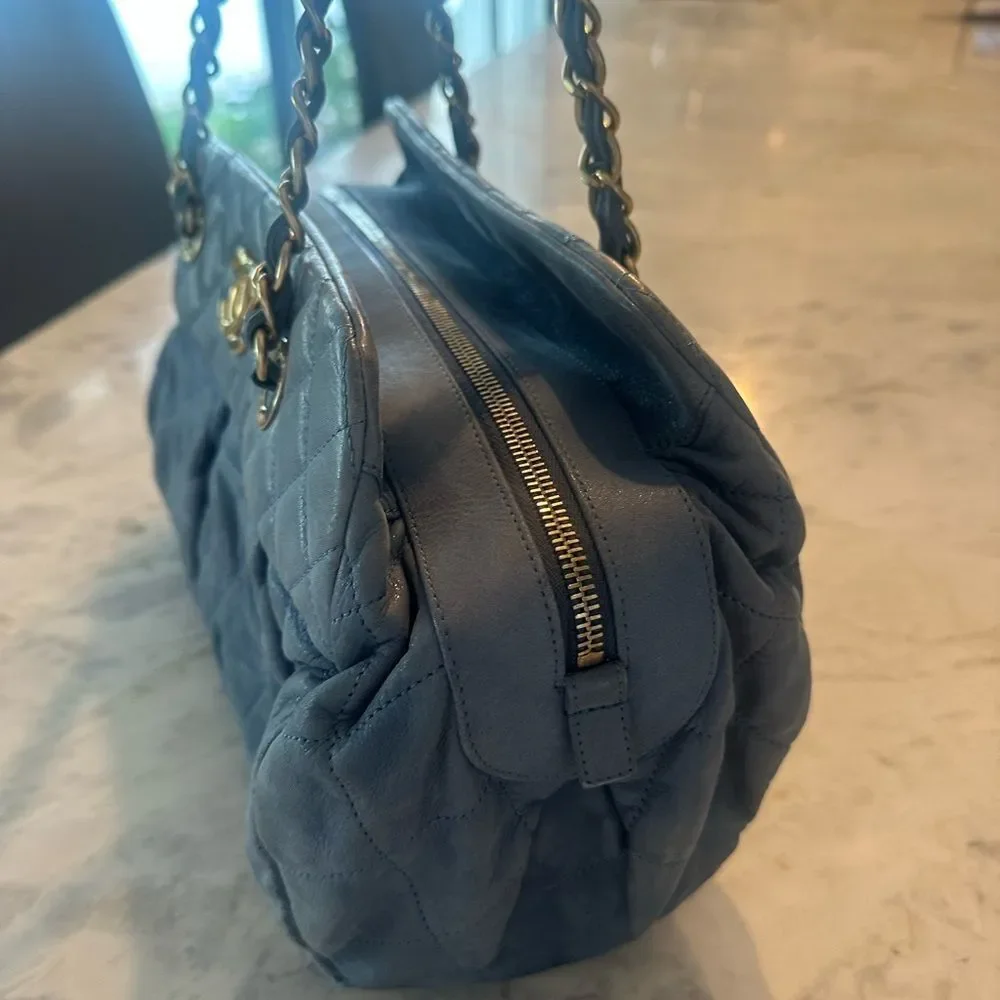 Chanel Quilted Shoulder Bag with Champagne Gold Accents